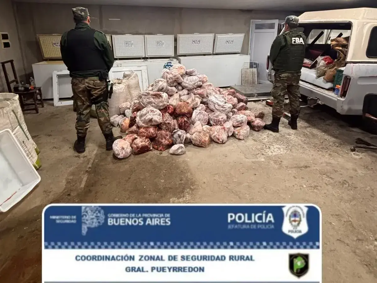 Diversos cortes vacunos embolsados, armas largas y municiones, entre lo secuestrado en los operativos policiales