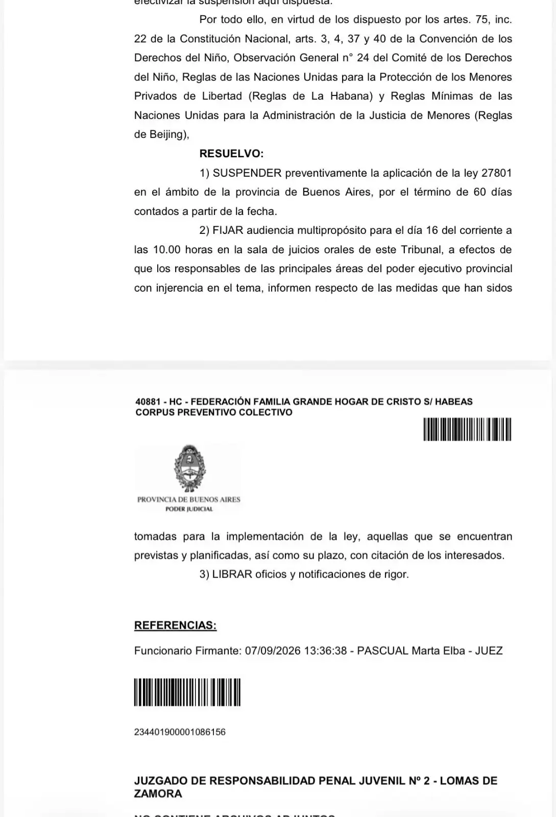 fallo jueza ley responsabilidad penal juvenil - 1