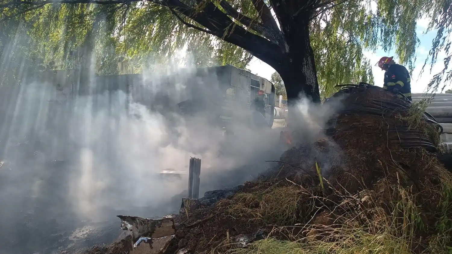 Al lugar acudió una dotación del Cuartel de Bomberos de Batán.