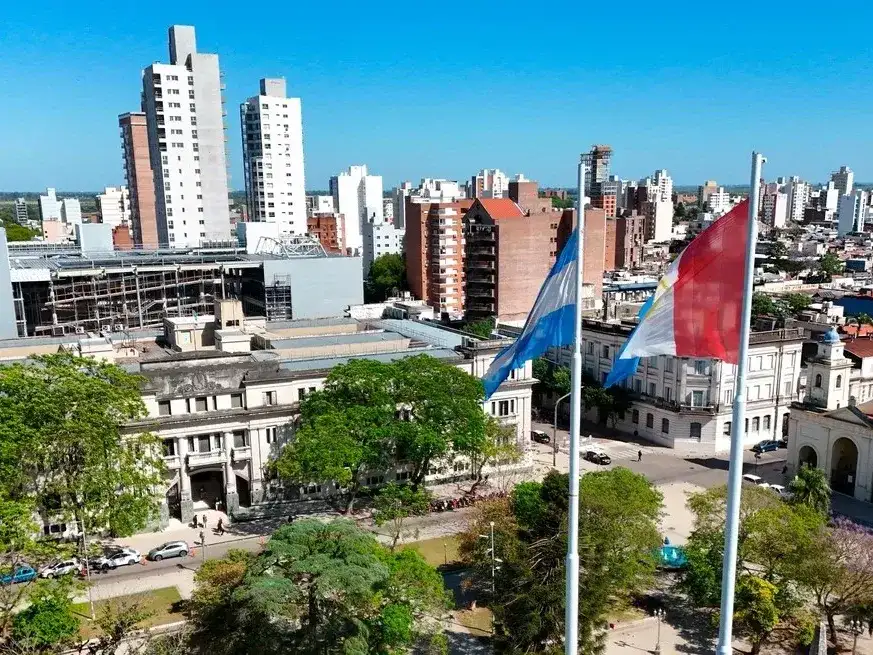 La sede de Tribunales, vistas desde el drone de El Litoral. Foto: Fernando Nicola