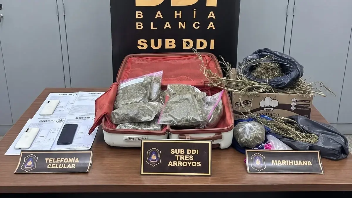 Un allanamiento en Tres Arroyos permitió secuestrar 3,25 kilos de marihuana