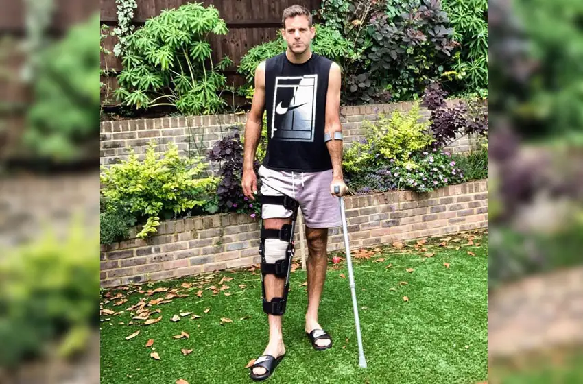Del Potro sufrió otra fractura de rótula y será operado
