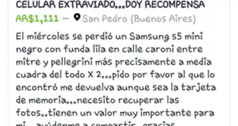 Telefono extraviado