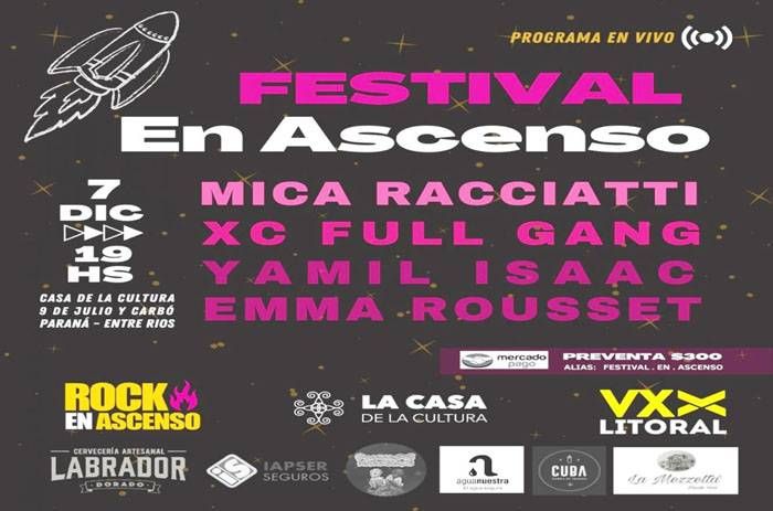 El Festival Rock En Ascenso  se llevará adelante en la  capital entrerriana