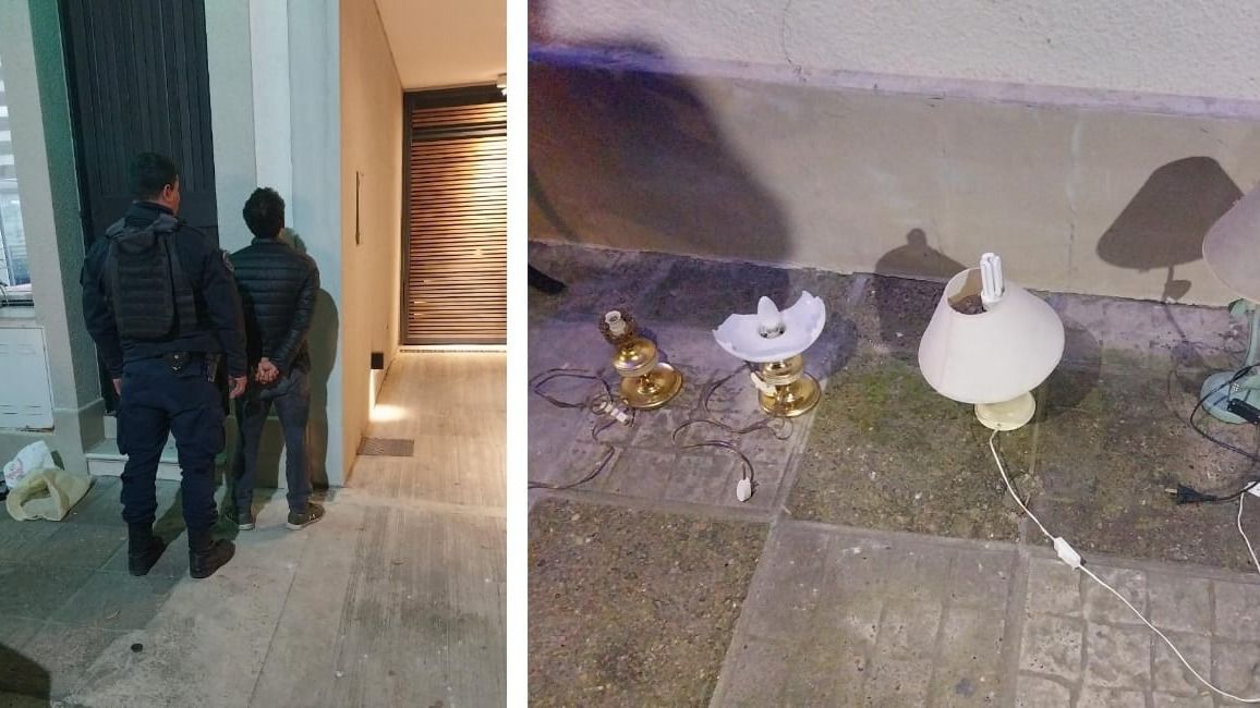 Interceptaron a un hombre que iba con varios veladores en plena madrugada