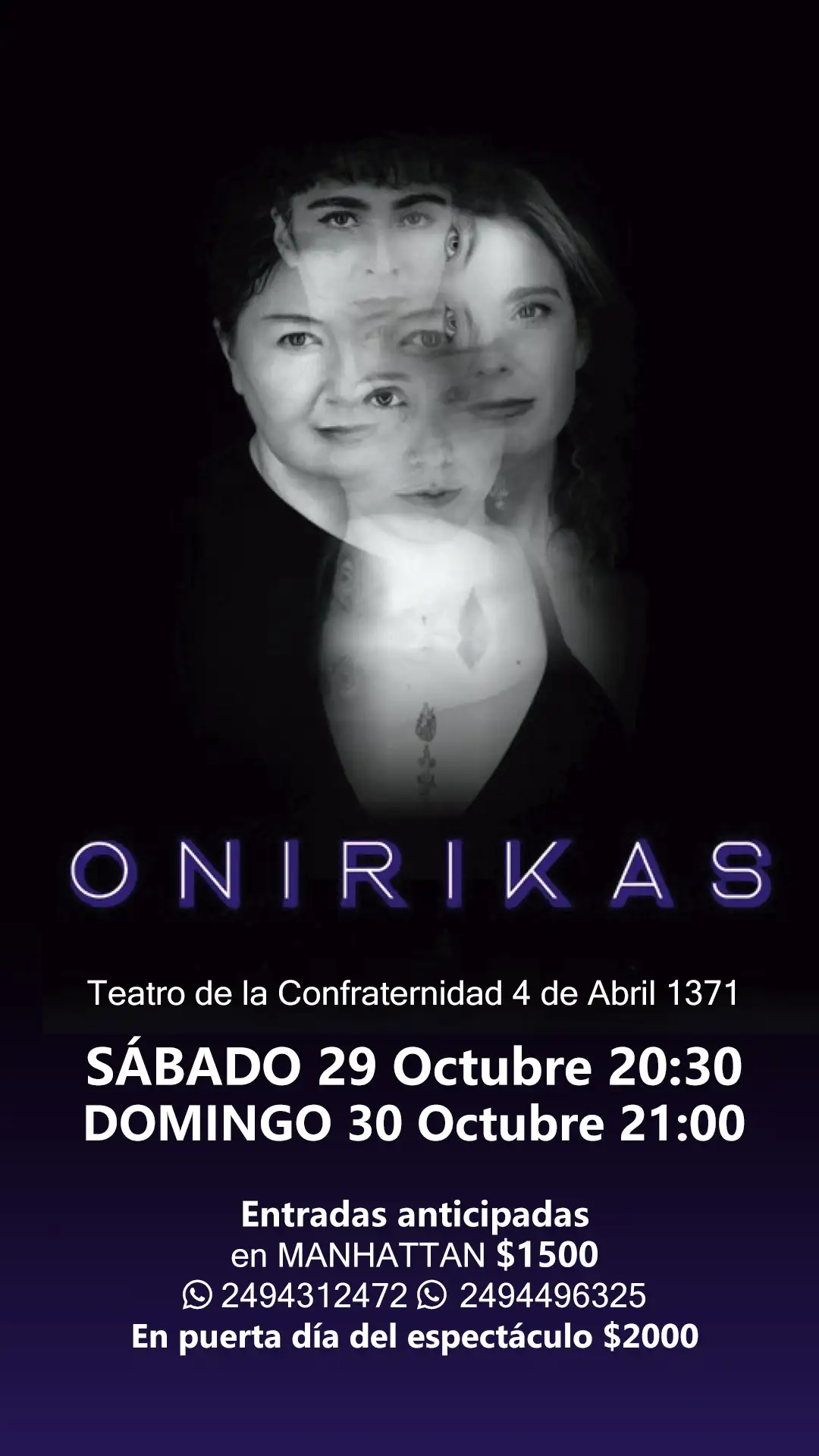 Onirikas, en el teatro La Confraternidad