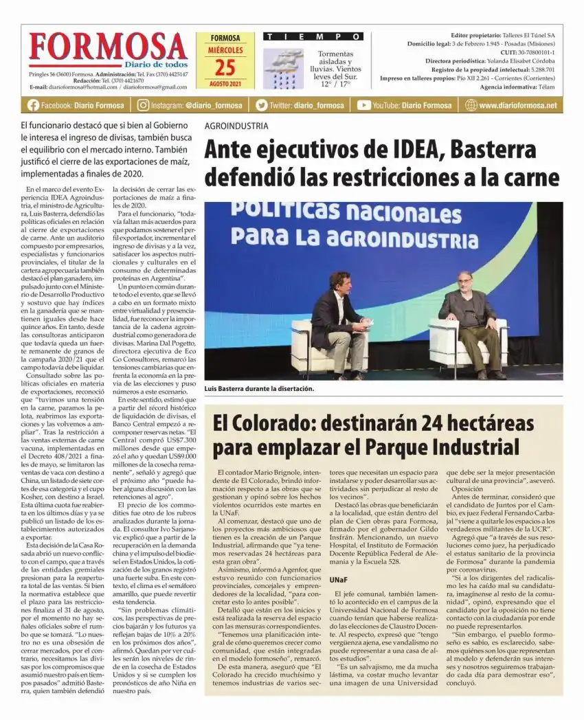 Tapa y Contratapa 25 de agosto de 2021