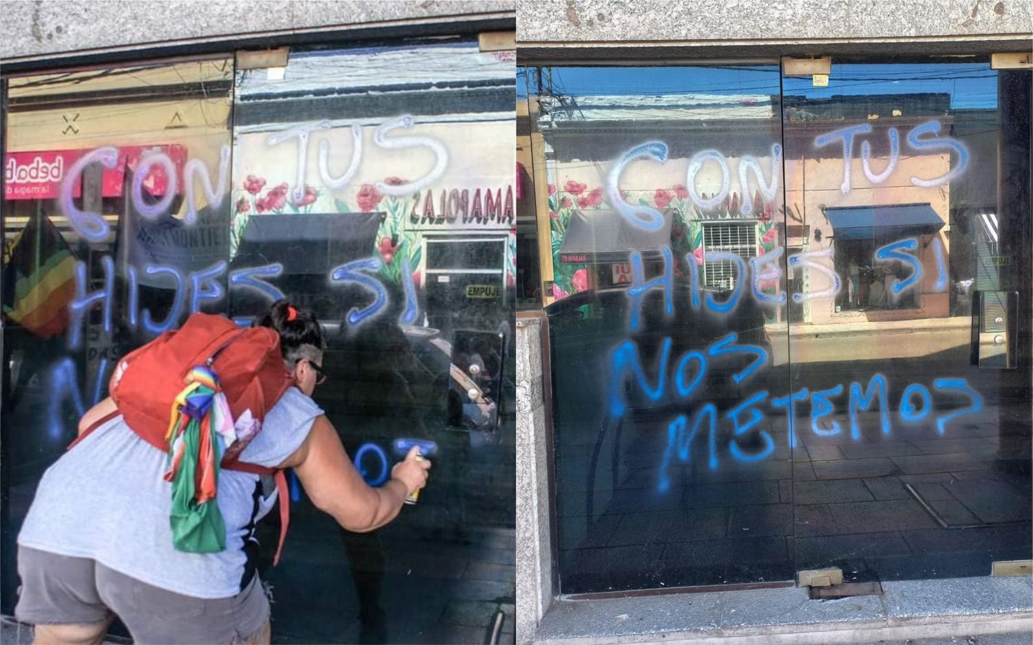 En Luján vandalizaron una iglesia durante la marcha de mujeres del #8M: "Causa impotencia tanta violencia"