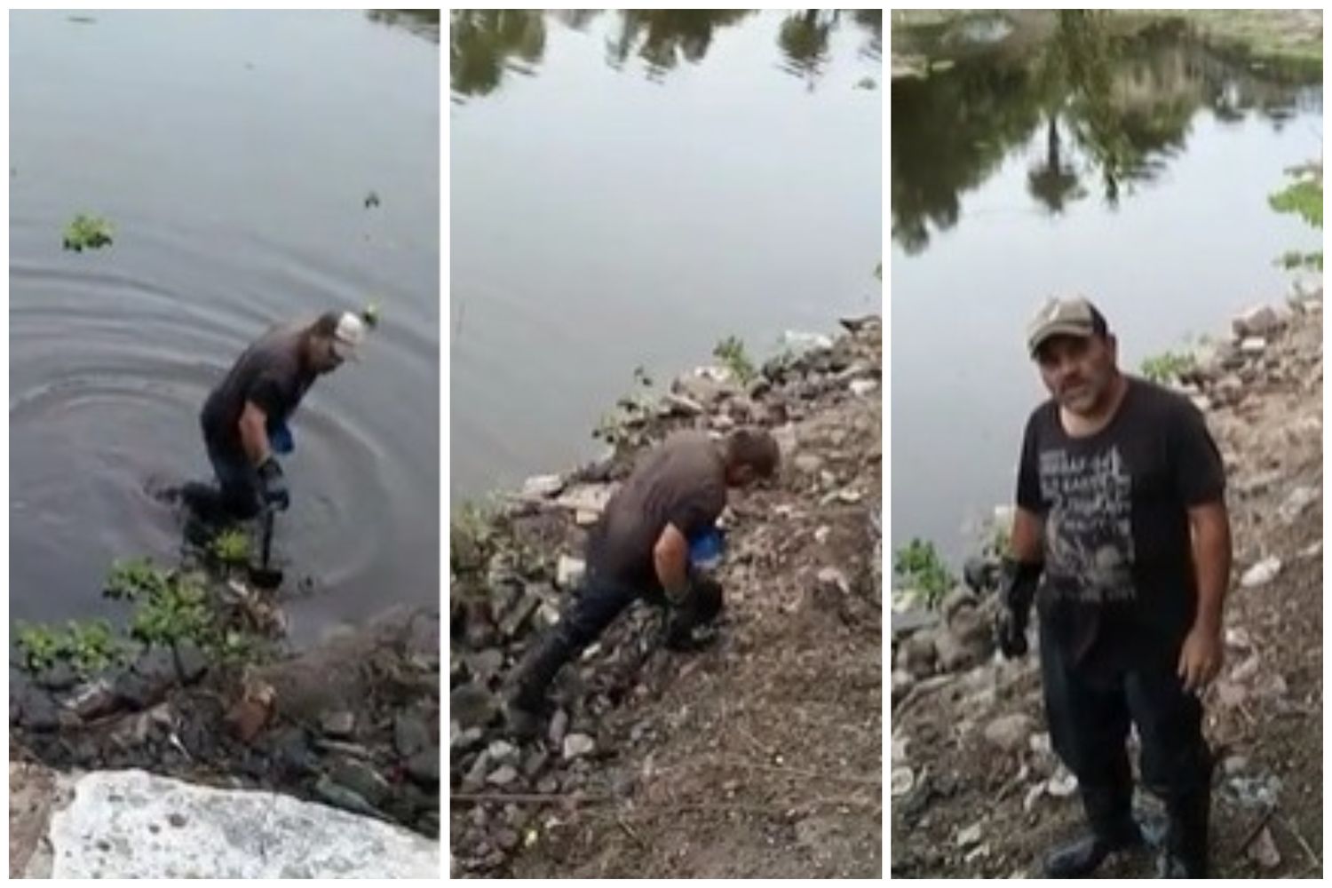 Rebusque en tiempos de crisis: Oro, pistolas y hasta patacones, los hallazgos de quienes buscan tesoros en el río Luján