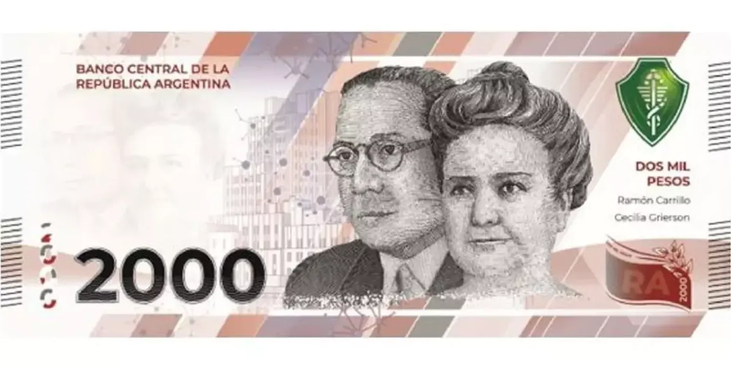 Este lunes comienza a circular el billete de $ 2.000 en todo el país