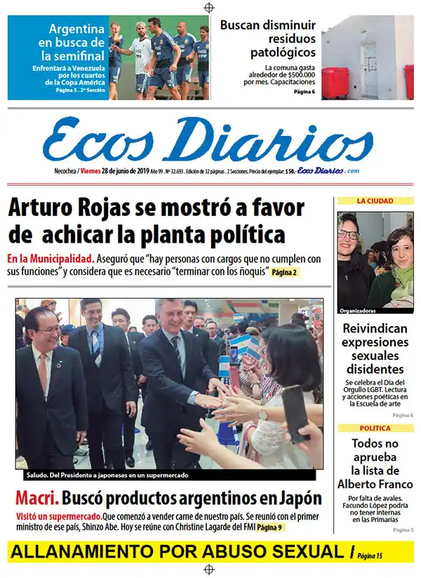 Tapa del 28 de junio de 2019