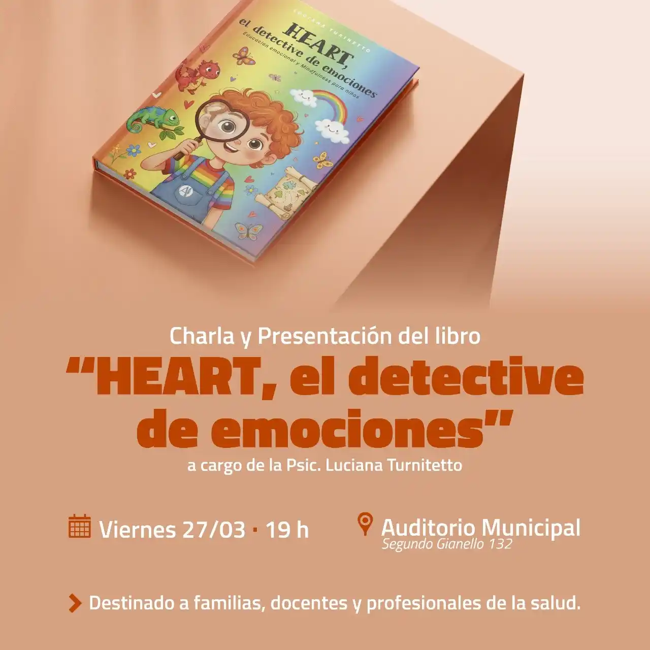 Presentarán en Gualeguay el libro “HEART, el detective de emociones” con una charla abierta a la comunidad