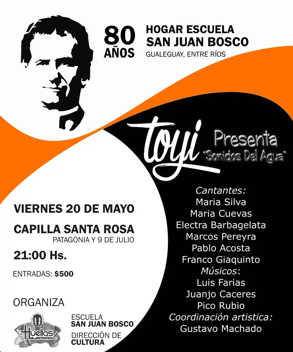 Toyi "Sonidos del agua" se presentará en Gualeguay