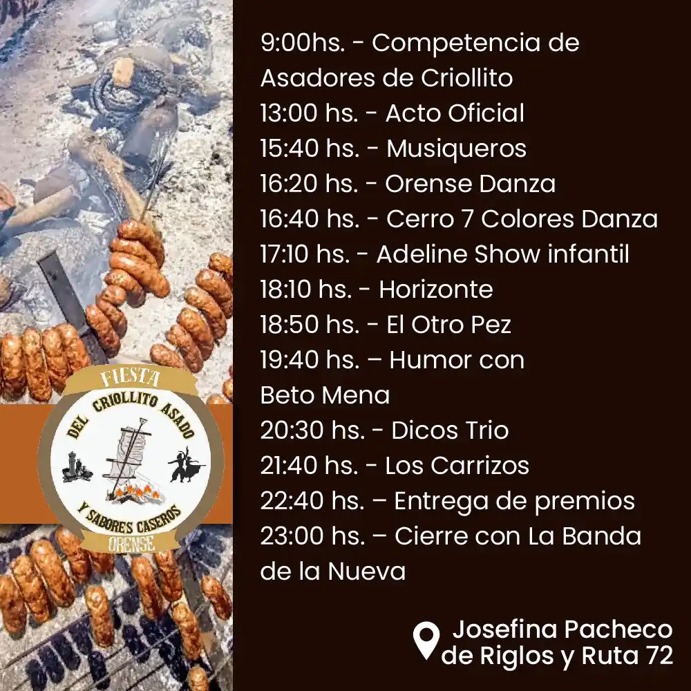 Transporte Gratuito para la Fiesta del Criollito Asado y Sabores Caseros en Orense