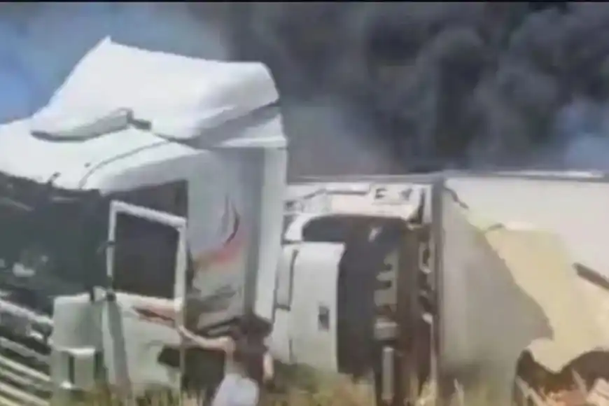 choque múltiple sobre la Ruta 7 camiones