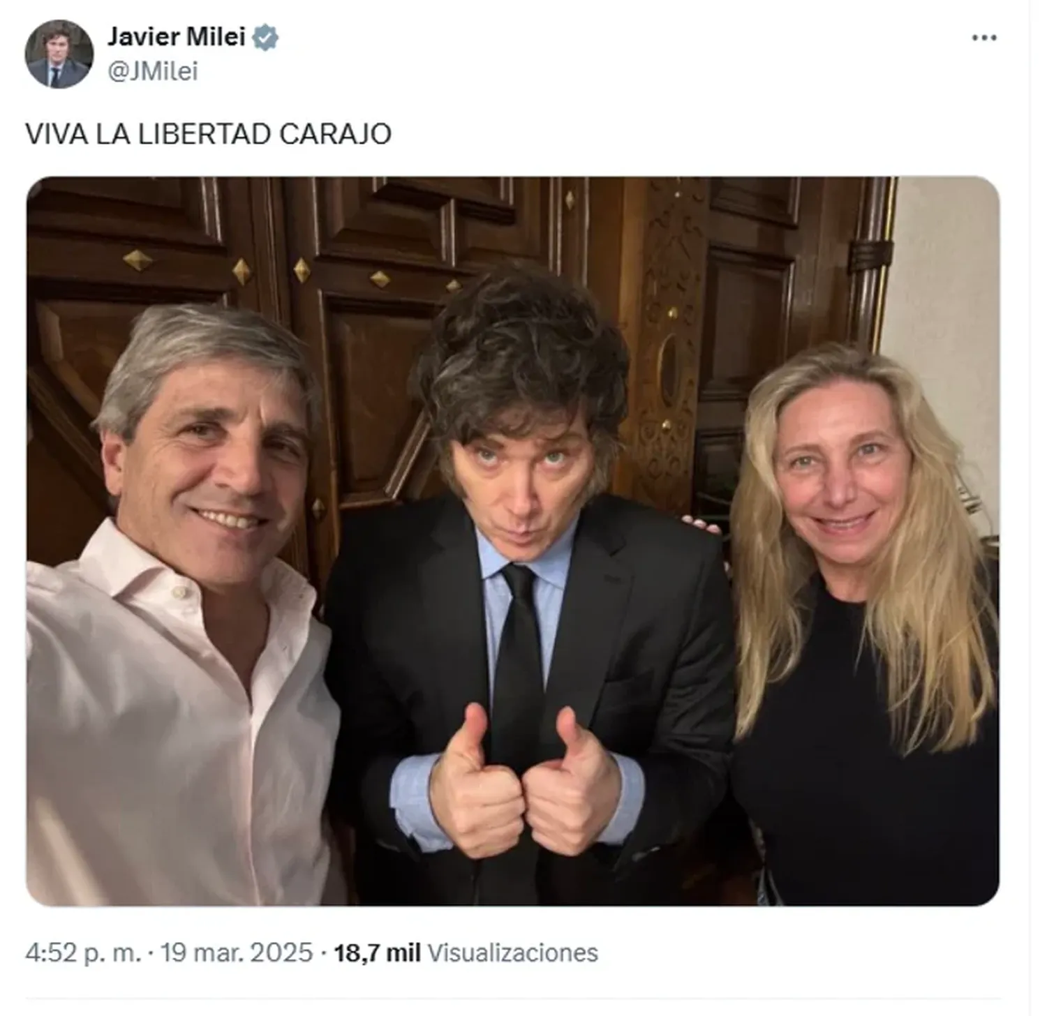 Caputo, Javier y Karina Milei