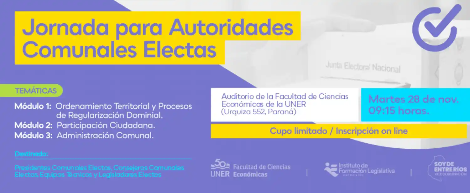 Está abierta la inscripción para la Jornada para autoridades comunales electas