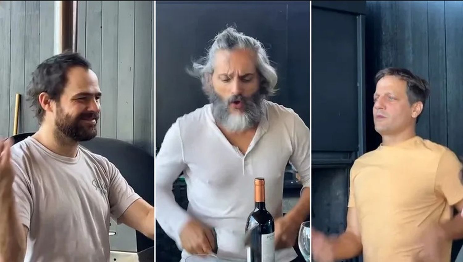 Peter Lanzani, Joaquín Furriel y Rodrigo de la Serna bailaron rock and roll en un asado y el video se viralizó