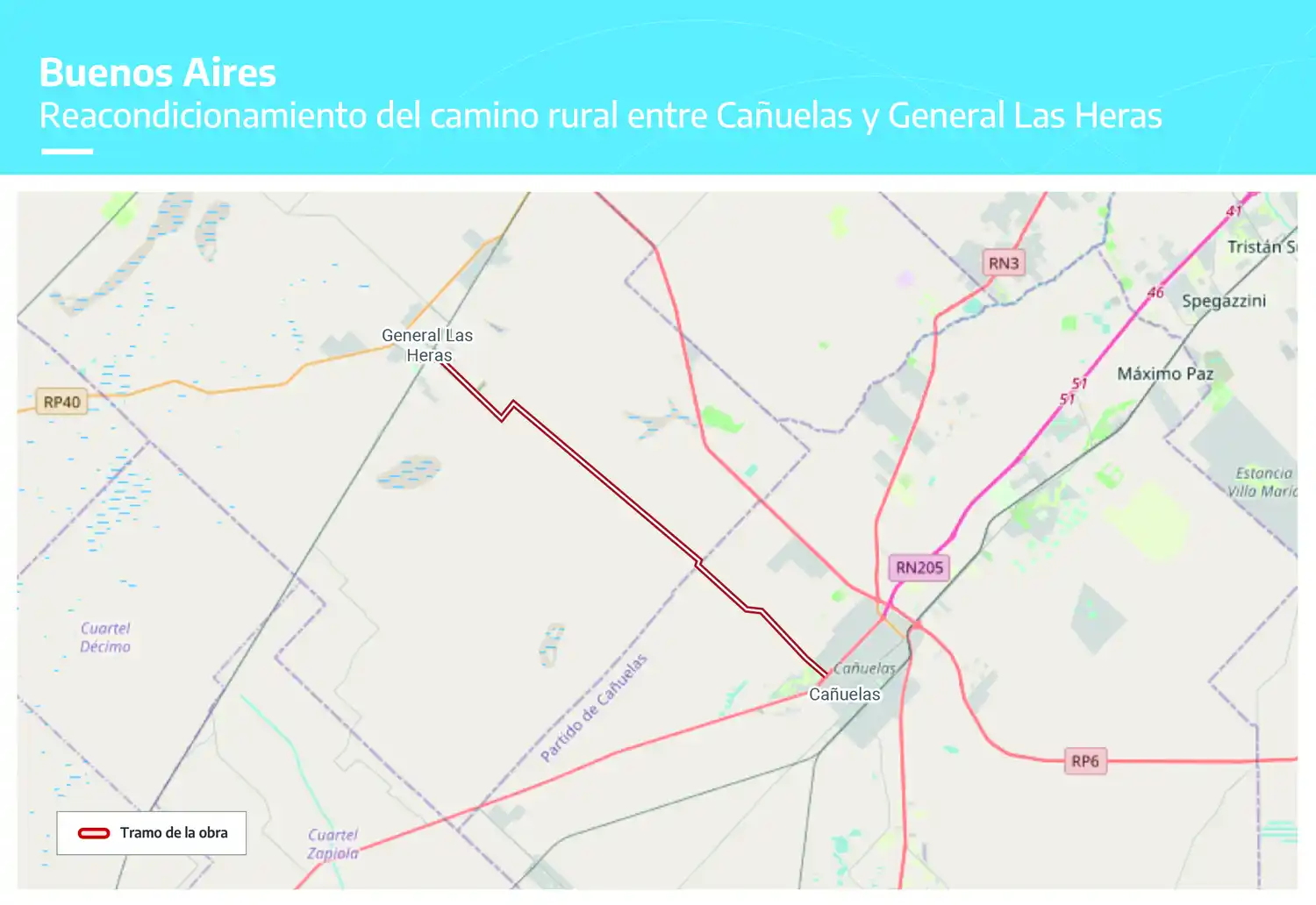Obra de mejora de caminos entre Cañuelas y General Las Heras: Convocaron a espacio participativo