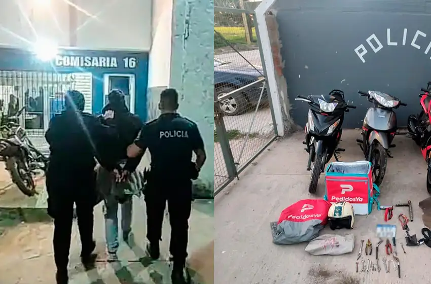 Allanan vivienda y encuentran tres motos robadas y un arma