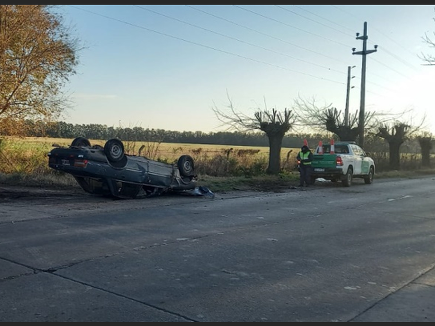 Ruta 191: un conductor perdió el control de su vehículo y despistó