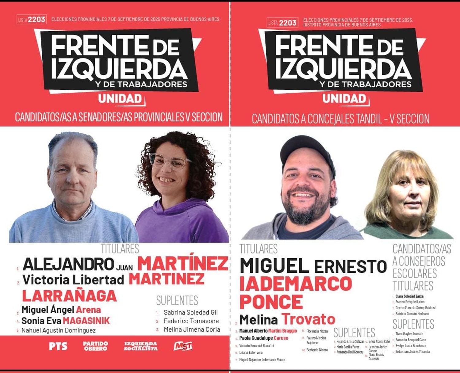 Elecciones 2025: la boleta del Frente de Izquierda en Tandil