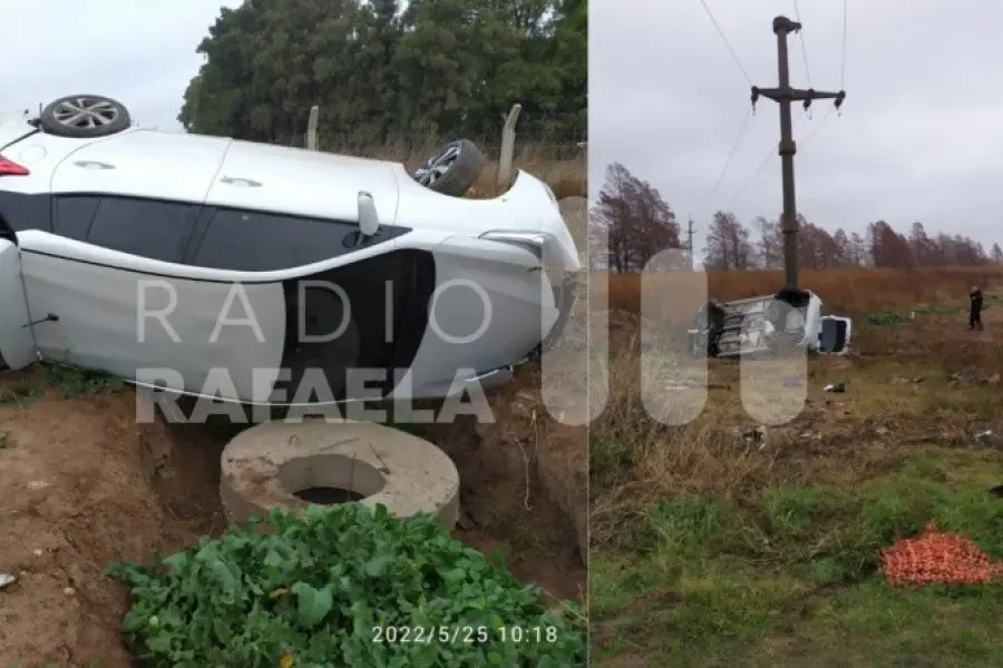 Insólito: estaban haciendo una fiesta clandestina en un campo, llegó la policía, intentaron huir en auto y terminaron volcando
