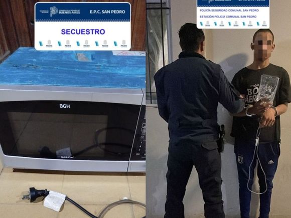 Aprehendido tras robar un microondas de una vivienda