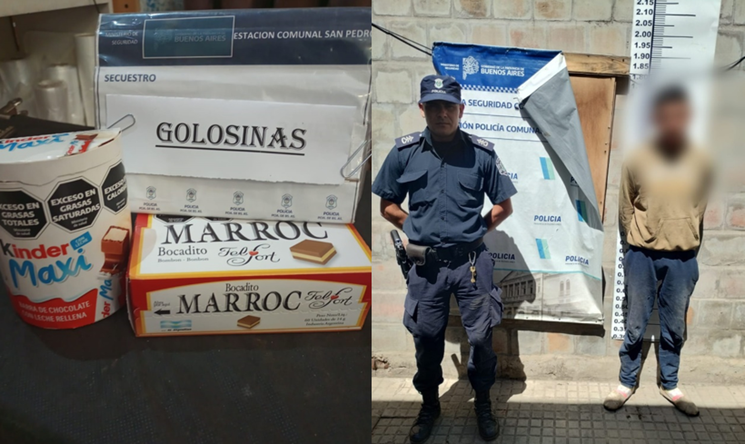 Robó cajas de chocolates en un comercio y lo aprehendieron