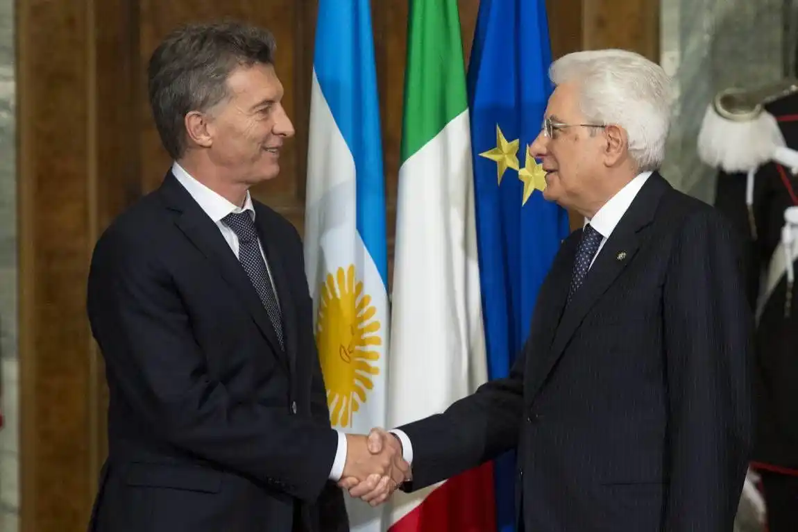 Macri recibe a su par de Italia, quien llega con inversores