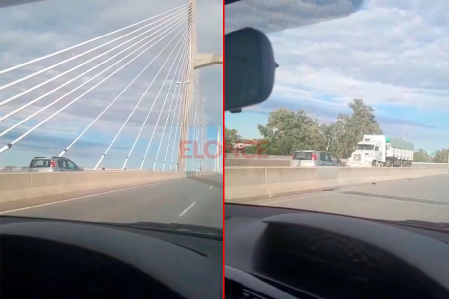 Una conductora manejó varios kilómetros a contramano sobre el puente Victoria-Rosario
