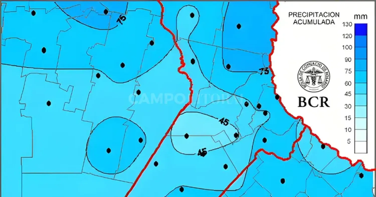 Los datos recopilados muestran que las lluvias han sido generalizadas en toda la región.