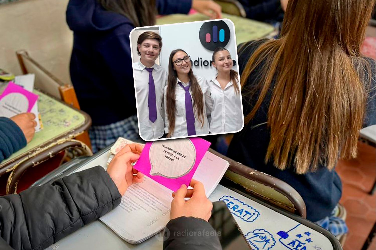 Joaquina, Alfonso y Victoria -  Estudiantes del Colegio San José | Presentaron en el Concejo Joven una propuesta para crear el Programa "Rafaela Habla"