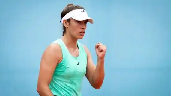 Solana Sierra venció a Zeynep Sonmez para meterse en octavos de final en el Madrid Open. Getty Images