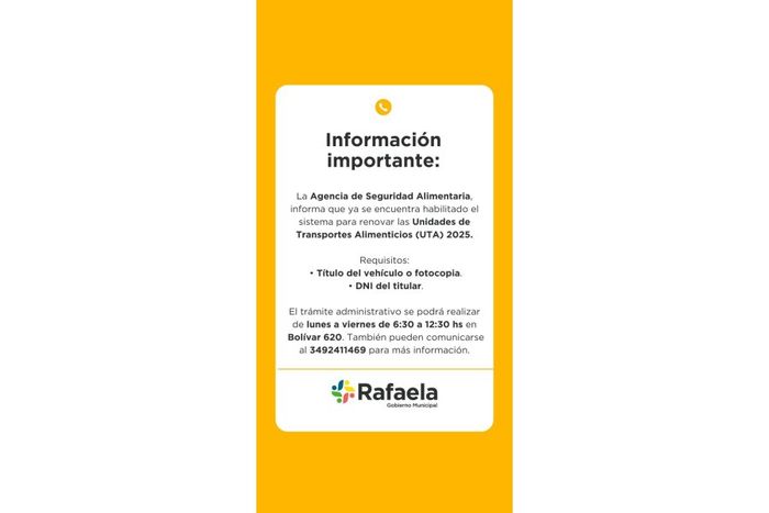 El trámite administrativo se podrá realizar de lunes a viernes de 6:30 a 12:30 en calle Bolívar 620