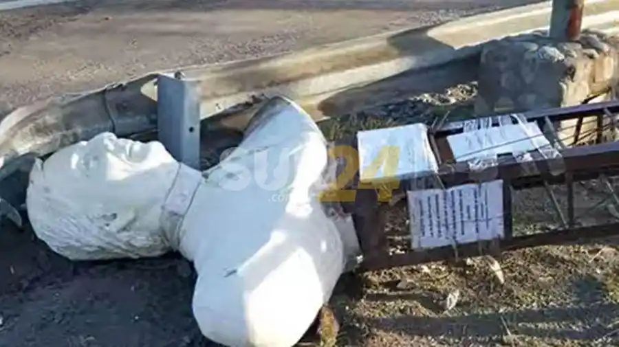 Vandalizaron el busto itinerante de Néstor  Kirchner