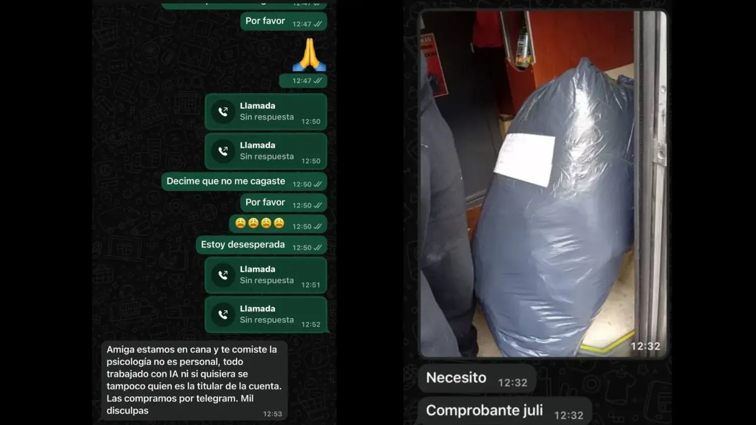 La estafa se consumó vía WhatsApp, con quien supuestamente era el proveedor de la mercadería.