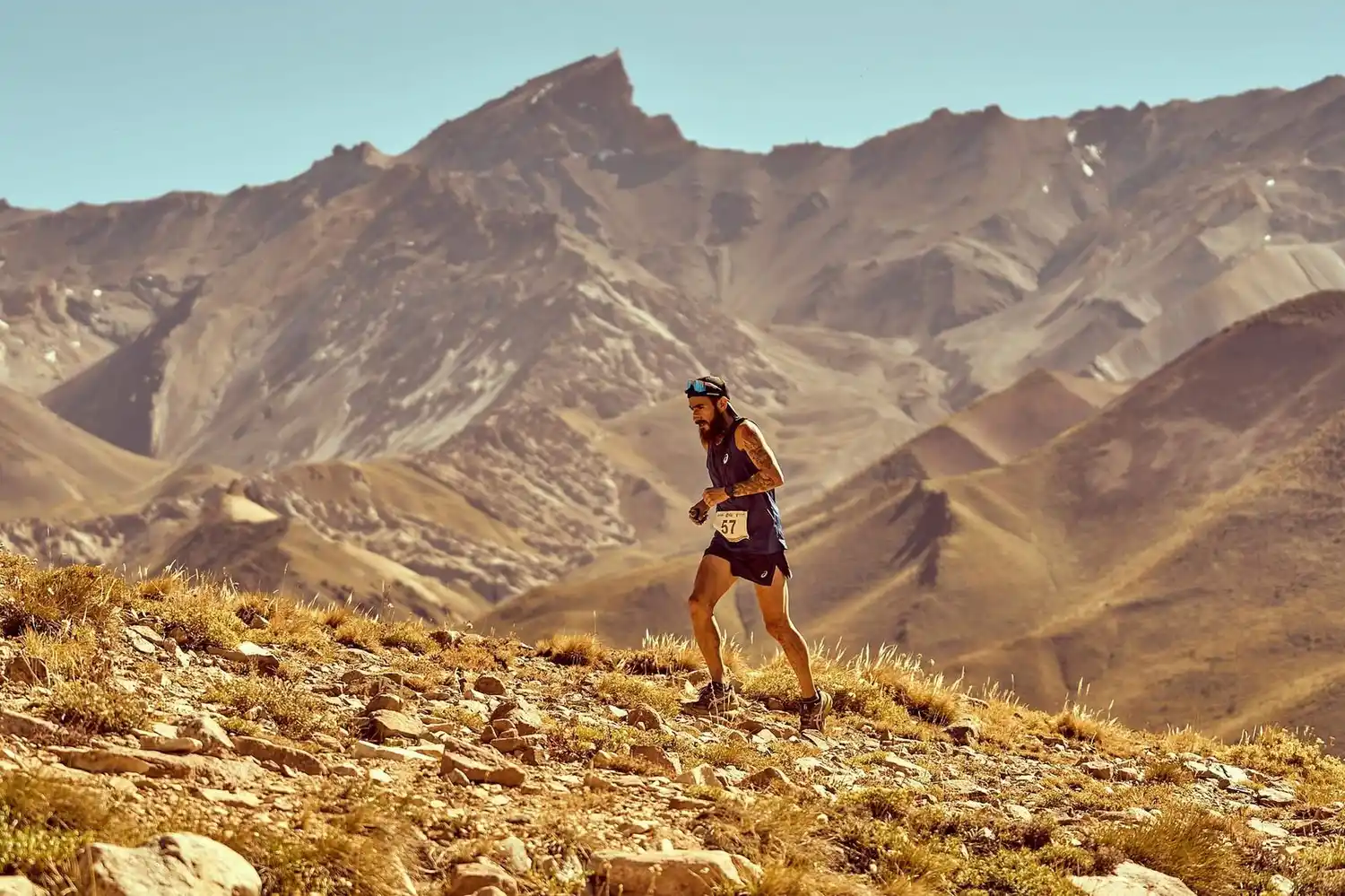 Marcelo Del Collado en los 26 kilómetros de Chivas Trail en Las Leñas, Mendoza.