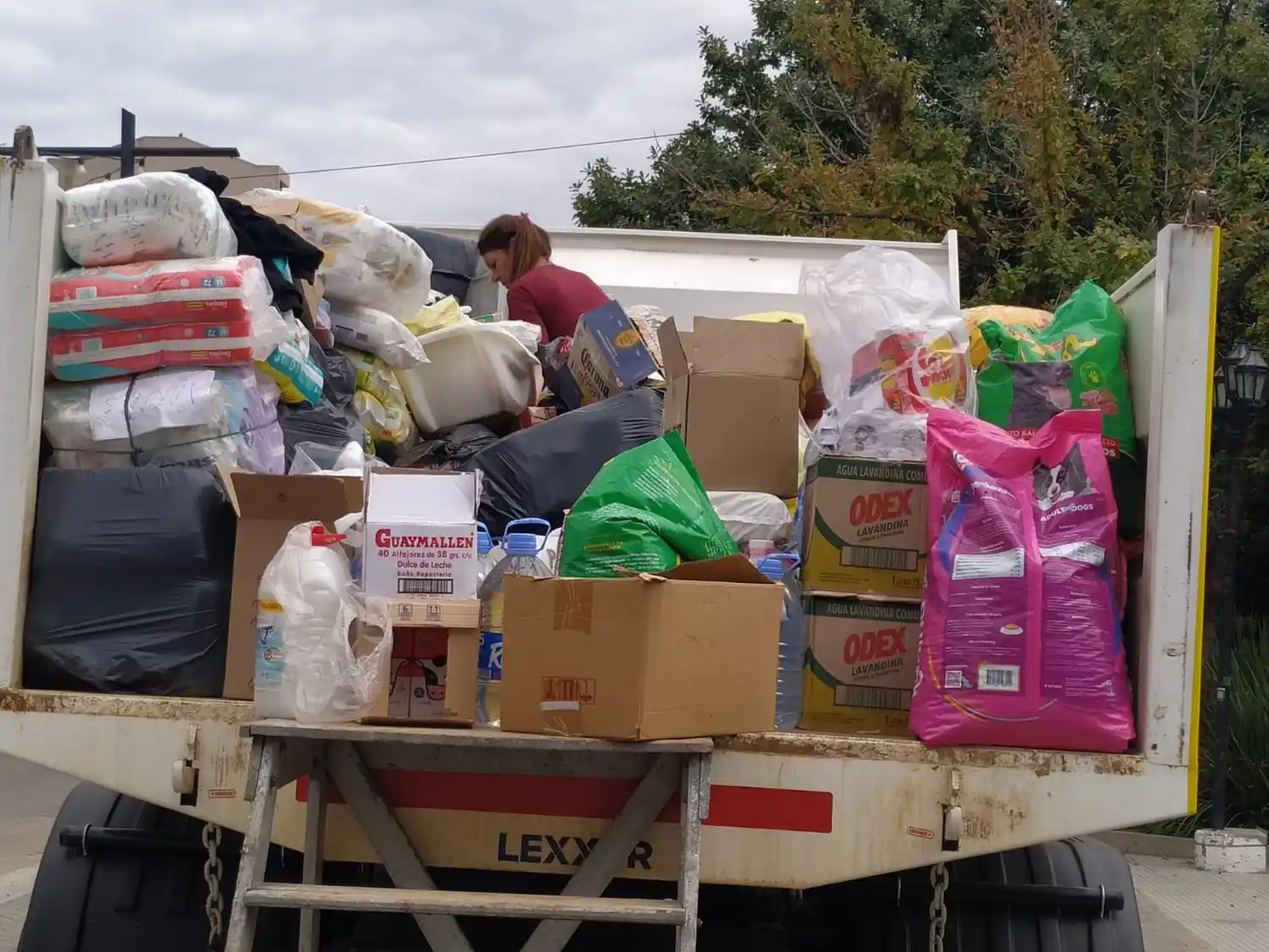 El camión partió tras una intensa jornada de recolección en avenida Cobo e Italia.