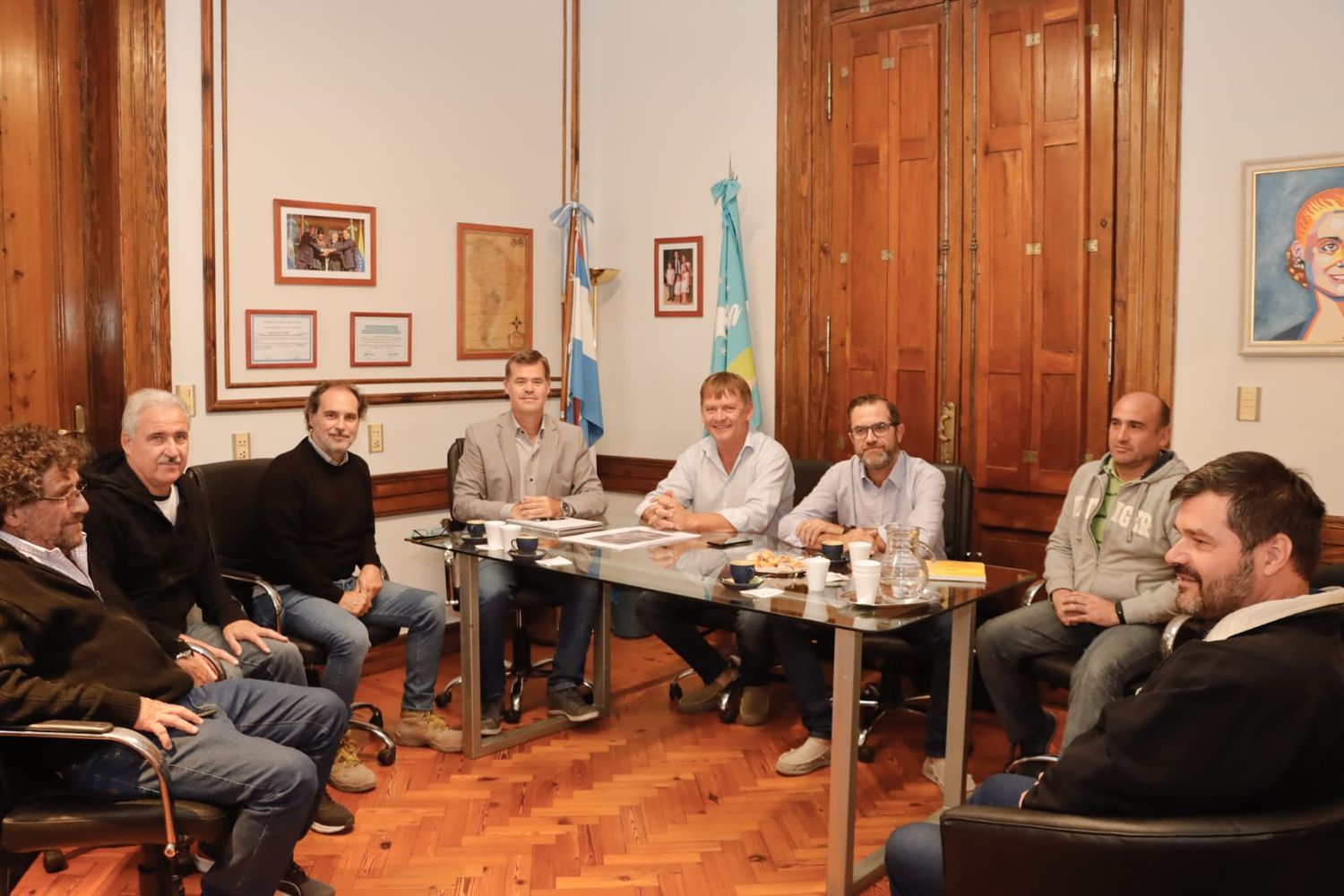 El intendente se reunión con la empresa que repavimentará la Ruta Nacional 136