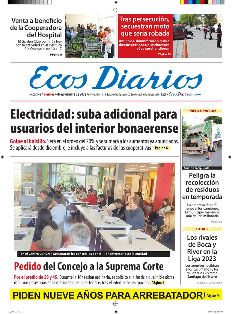 Tapa del 4 de noviembre de 2022