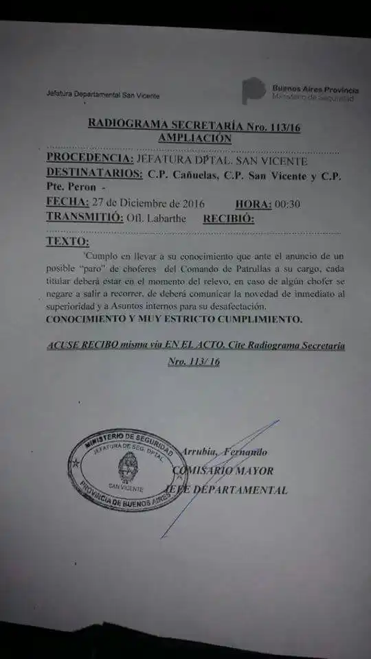 Paro de policías: Desde la Bonaerense advierten que desafectarán a los efectivos que adhieran a la medida
