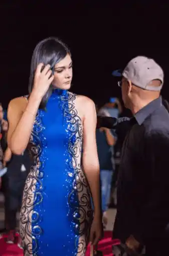 Andrea Rosales durante el rodaje de la película sobre Mónica Spear. Foto suministrada