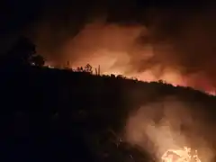 Importante incendio en las sierras a metros del Parque del Bicentenario