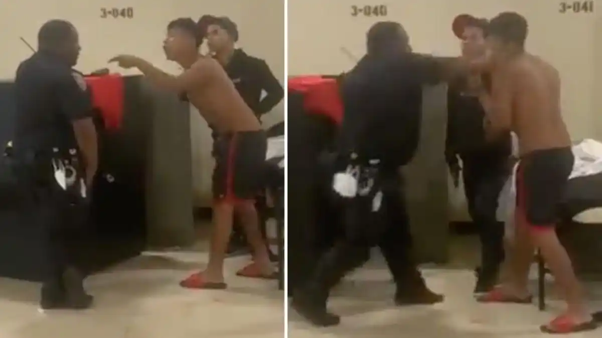¡LO SUSPENDIERON! Policía de albergue de Nueva York golpea a migrante venezolano