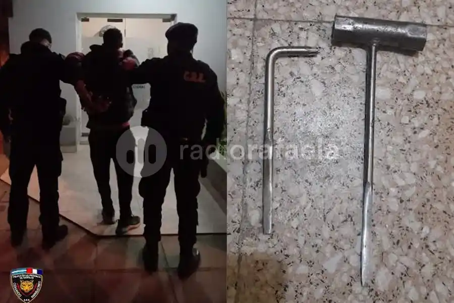 Estaba forzando una moto en el estacionamiento de un local bailable, se escapó y se escondió atrás de un arbusto