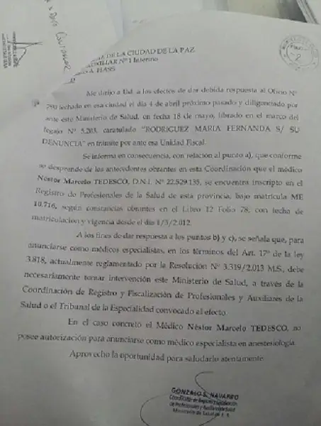 Director de hospital complicado: denunciado por mala praxis y sin apoyo del ministerio