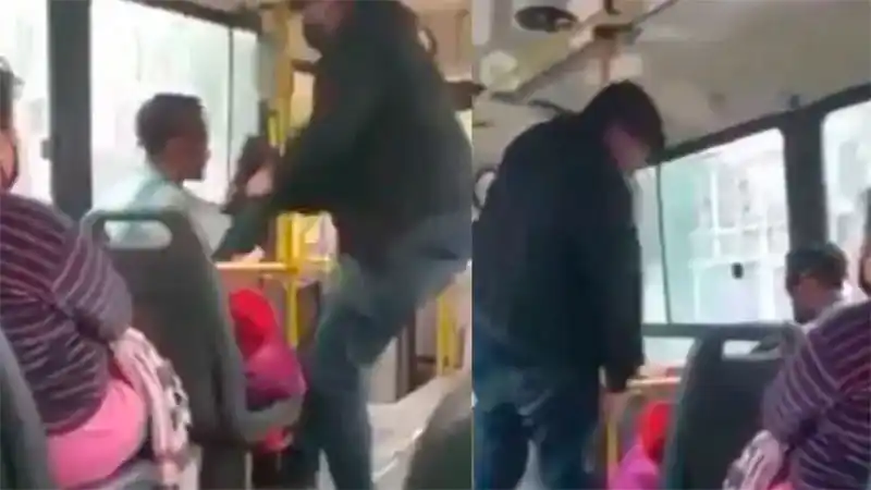 Se negó a usar barbijo en el colectivo y el chofer lo revoleó por la puerta