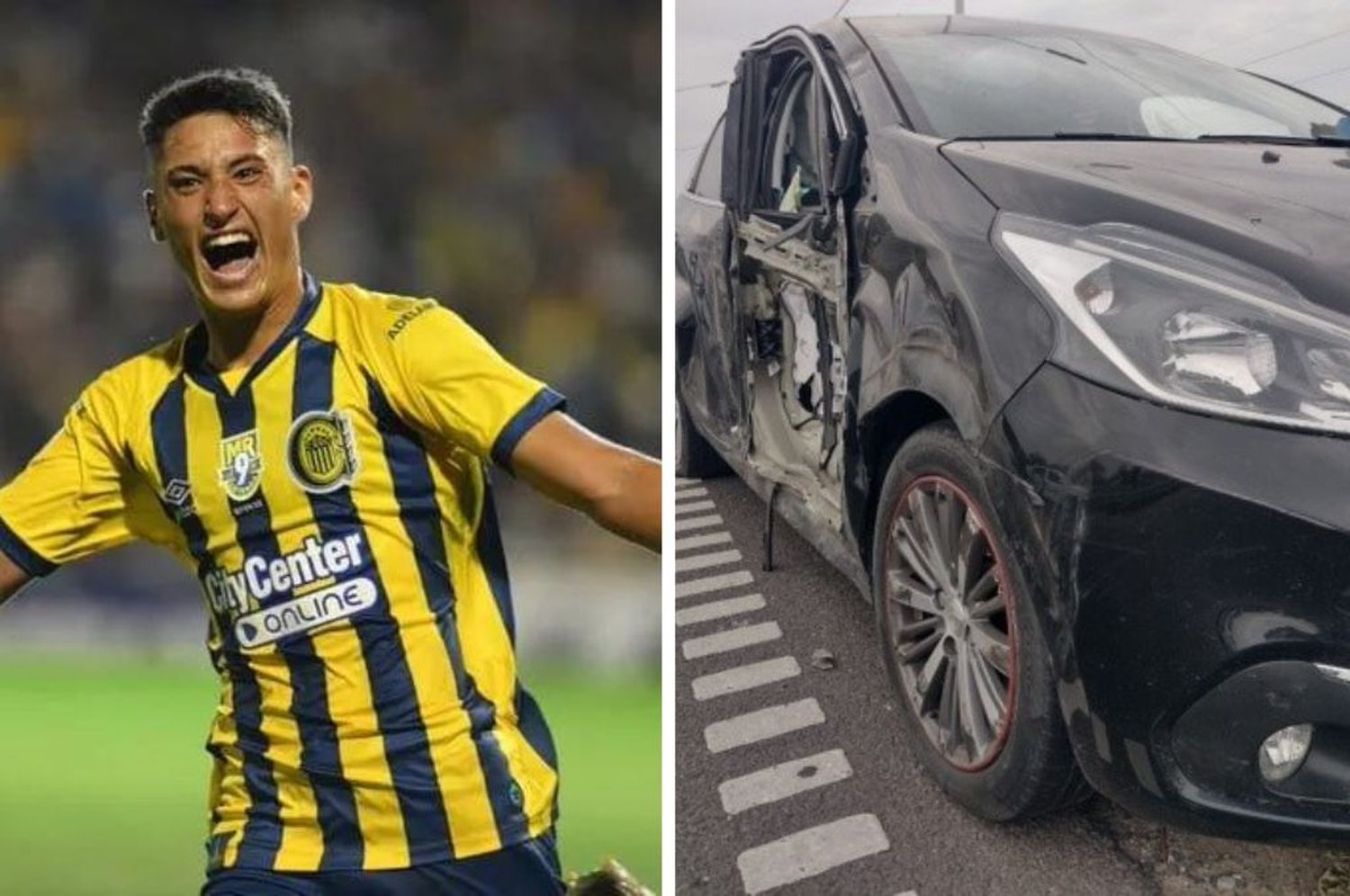 Alejo Veliz, jugador de Rosario Central, chocó contra un camión: el chofer se dio a la fuga