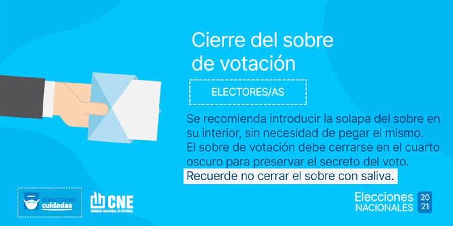 Cómo cerrar el sobre de votación en las PASO del domingo próximo